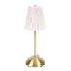 Small Pleated Table Lamp Iron Fabric Soft Lighting Bedside Nightstand Desk Lamp for Bedroom Living Room