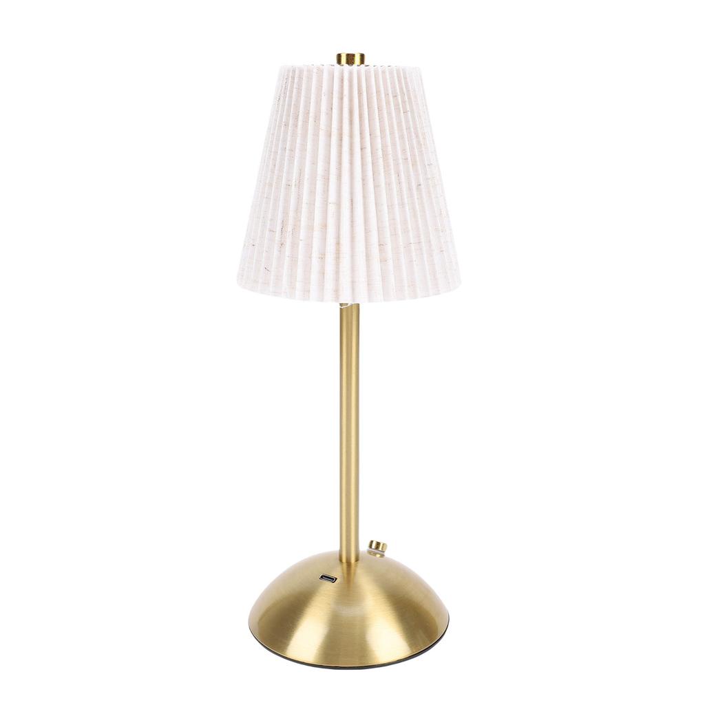 Small Pleated Table Lamp Iron Fabric Soft Lighting Bedside Nightstand Desk Lamp for Bedroom Living Room