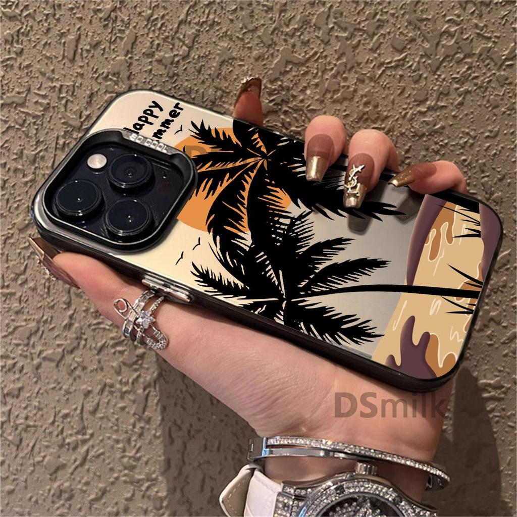 Applicable To Coconut Tree iPhone15Pro Mobile Phone Case 15 Laser 14 Apple 13 Anti-drop 11XsMax Hard 78plus