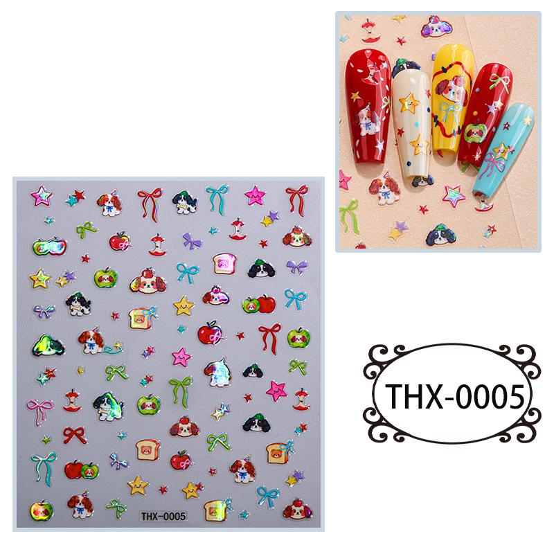 Aurora Rainbow Butterfly 3D Embossed Nail Art Stickers