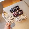 Girls' Mary Jane Leather Shoes: Black & White British Style, Super Soft Princess Performance Shoes for Spring & Autumn.