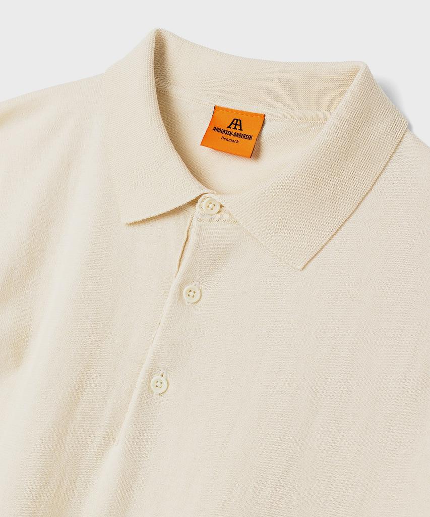 Andeleusenandeleusen Short Sleeve Knit Polo Shirt Raw Cotton