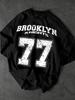 Brooklyn Knights 77 Przecierana Koszulka Oversize