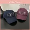 Solid Simple Color Letter Embroidery Women Casual Sunshade Caps Baseball
