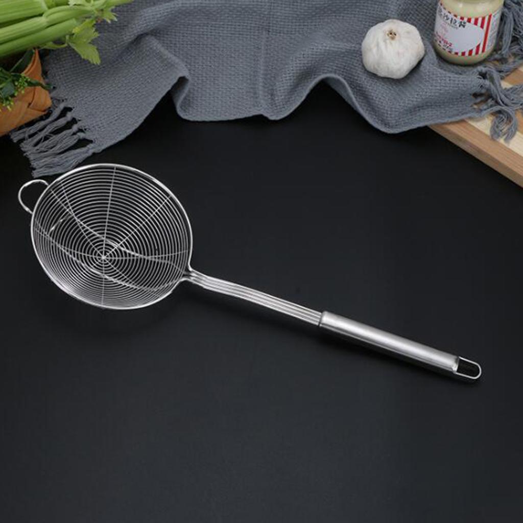 Slotted Spoon Stainless Steel Handle Grip Design Strainer Ladle for Kitchen