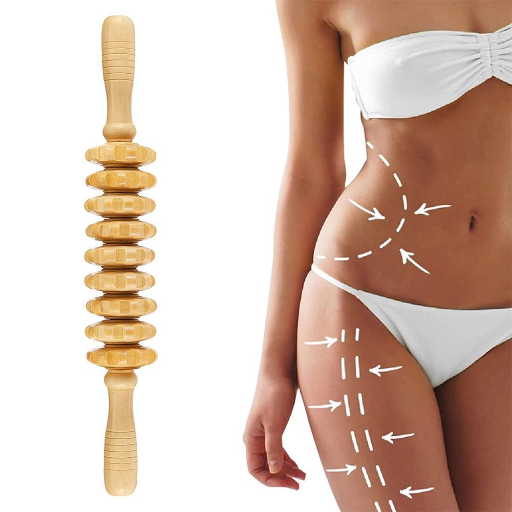 Curved Wood Massage Roller Stick for Lymphatic Drainage Anti Cellulite Wood Therapy Maderoterapia Colombiana Massager