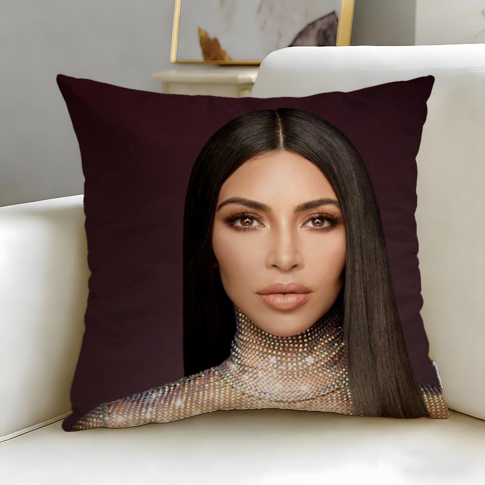 Popular Celebrity Kim Kardashian Cushion Cover Soft & Easy-Wash Pillow Case – Versatile For Couch, Bed, Travel And Office