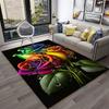 Nordic Love Rose Flowers Daisy  Carpet Rug for Home Living Room Bedroom Sofa Doormat Decor,kids Play Area Rug Non-slip Floor Mat