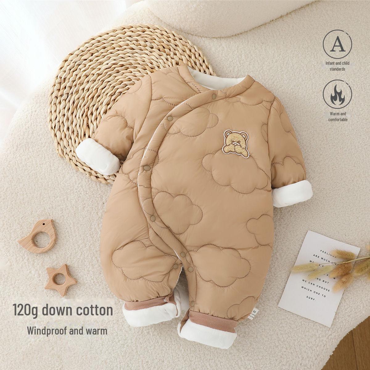 

Стеганый зимний комбинезон: Милый комбинезон для новорожденного - 120 г Одежда для прогулок 73cm