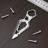 1/2Pcs Stainless Steel 9-in-1 Keychain Portable Bottle Opener Protractor Ruler Screwdriver Wrench Lever Multi-Functional Pocket