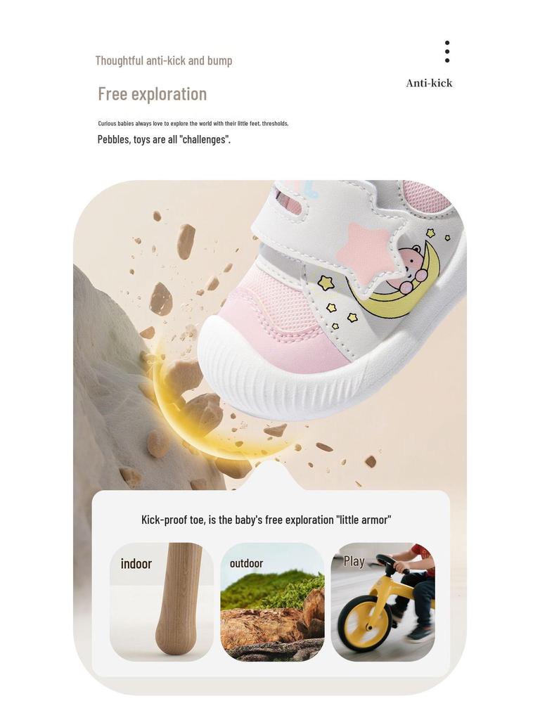 2026 Spring Baby Walker Shoes: Breathable Mesh, Soft Sole for Boys & Girls