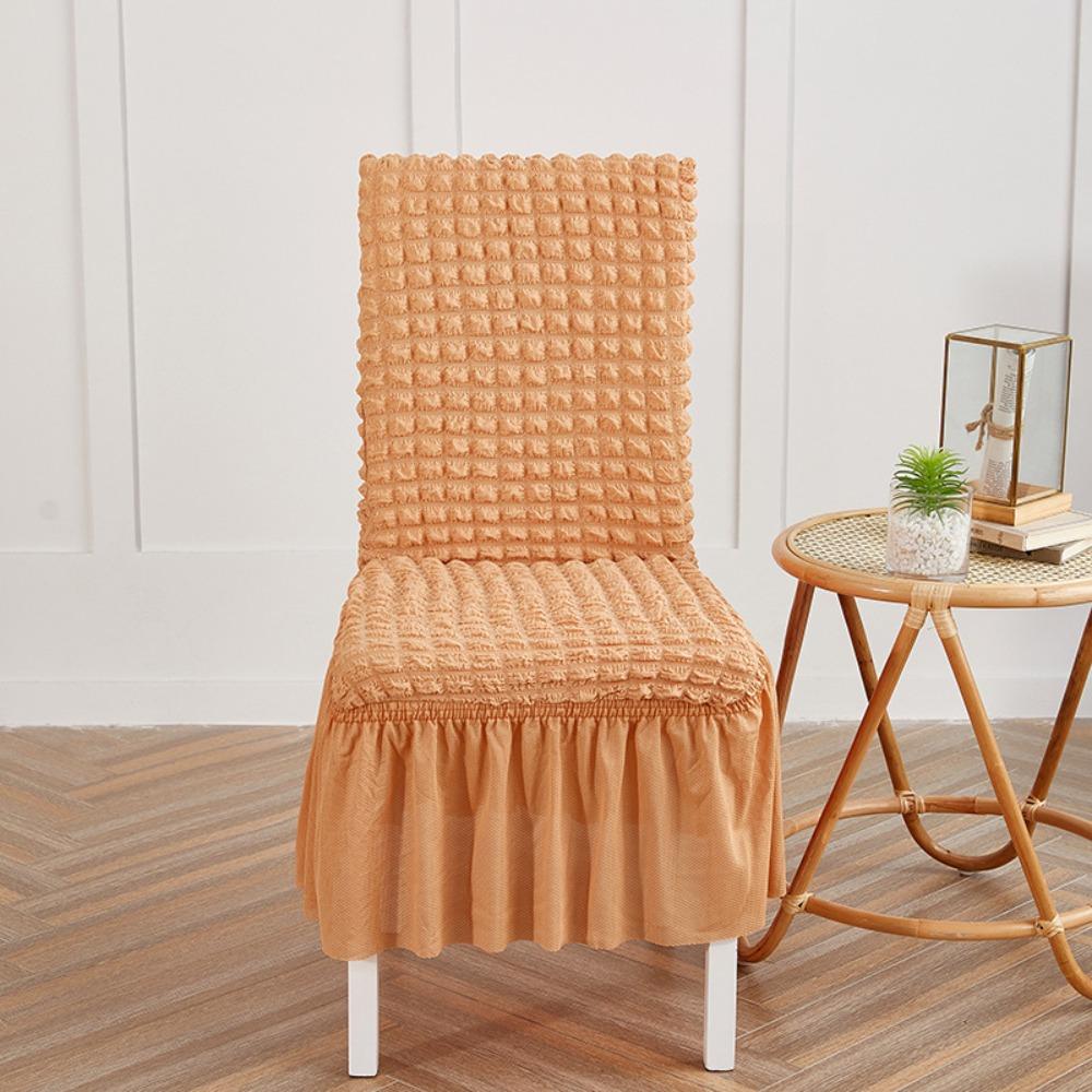 Stretch Chair Covers Pure Color Seersucker Dustproof Elastic Seat Covers for Home Hotel
