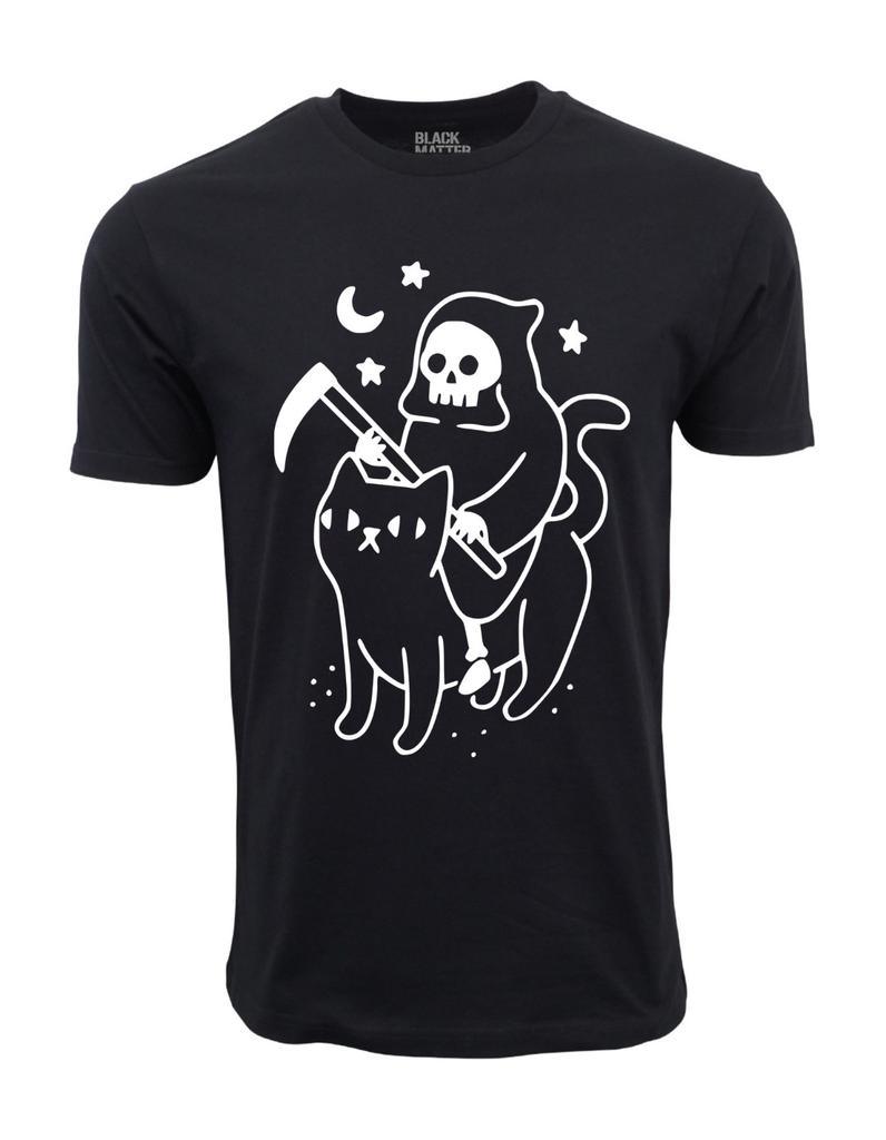 Hot topic black matter unisexs reaper with cat t shirt