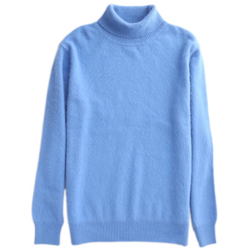 Men's Plus Size High Neck Velvet Cashmere Pullover Sweater