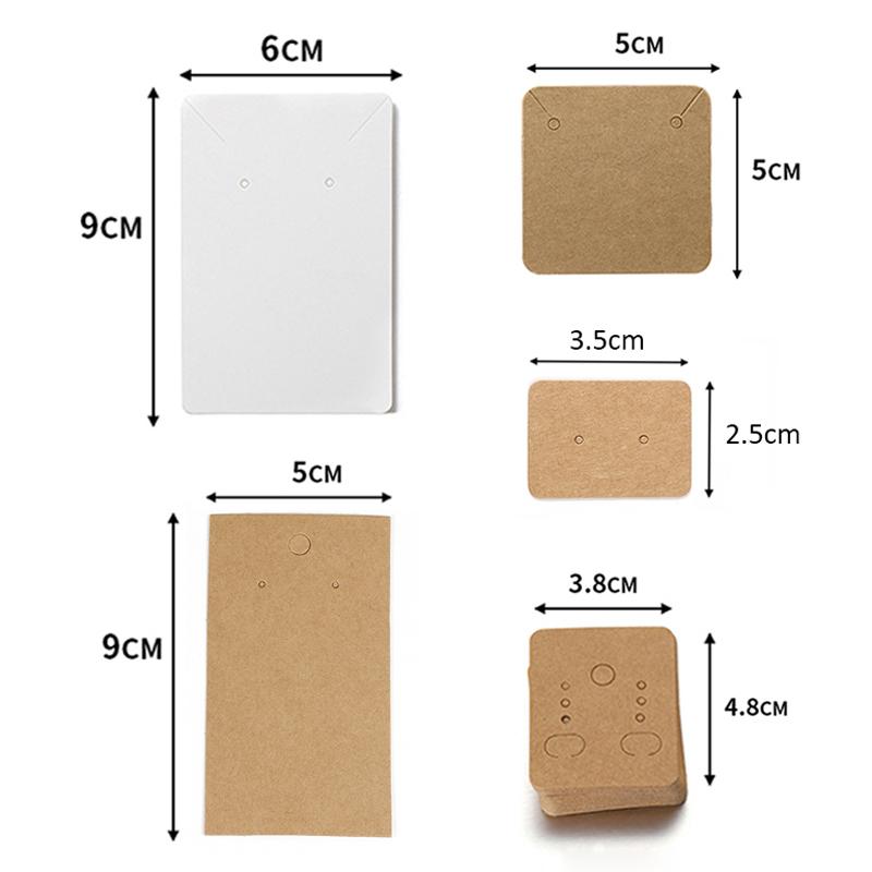 50 Jeux de Cartes pour Boucles d'Oreilles et 50 Pièces de Sacs Cartes d'Exposition pour Colliers Boucles d'Oreilles Sacs Auto-adhésifs Carte en Papier Kraft pour Emballage de Bijoux DIY