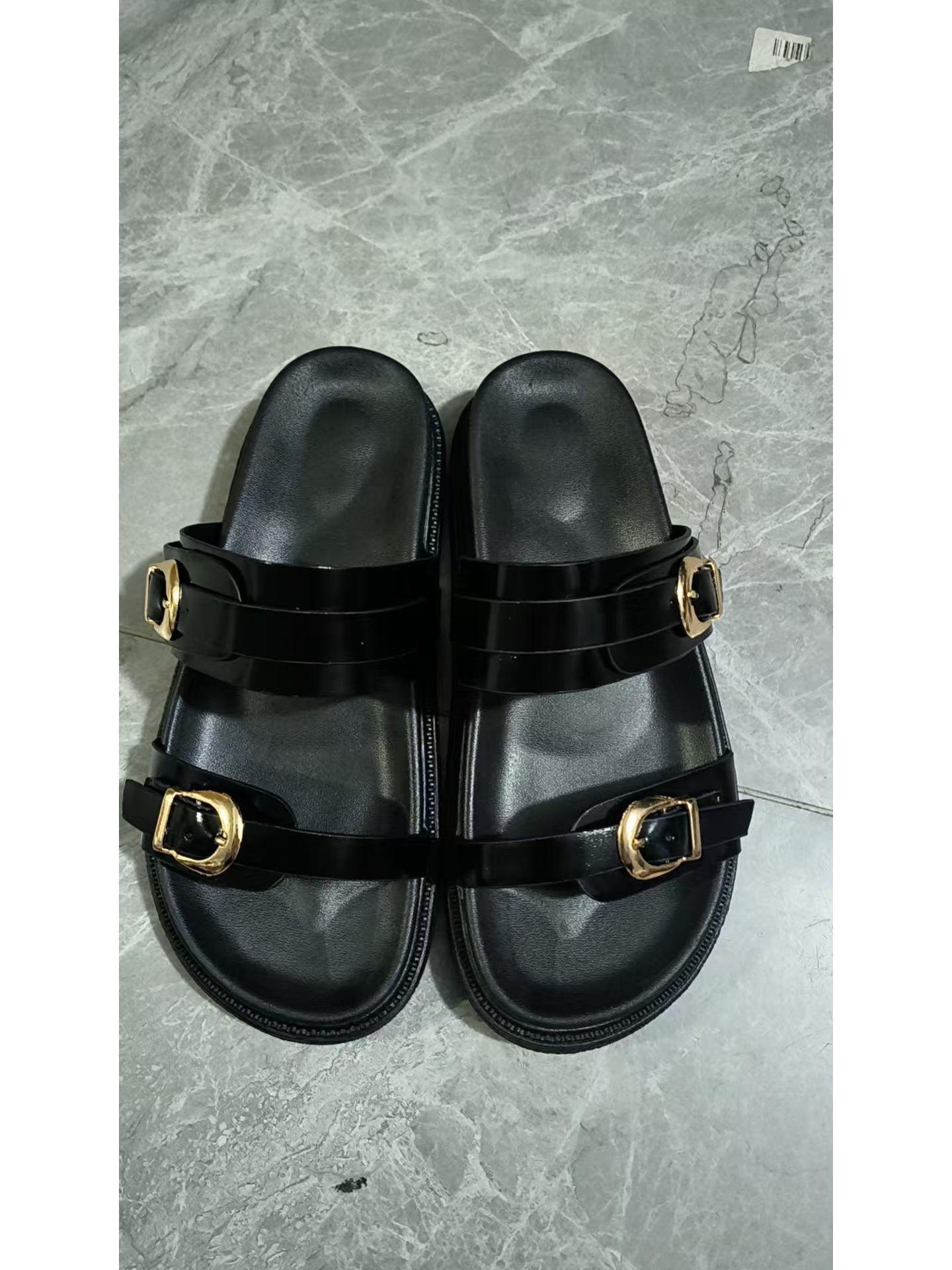 

Женские сандалии с большой пряжкой - Лето 24 года, уличные тапочки в европейском и американском стиле 39