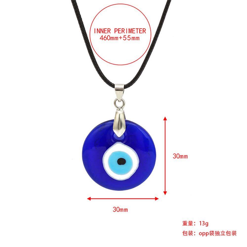 Pu Leather Chains Drop Shaped Lucky Fashion Jewelry Clavicle Chains Demon Eye Blue Eyes Necklace