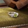 Ring new s925 sterling silver inlaid with natural crystal stone jewelry women's light luxury fashion jewelry gifts