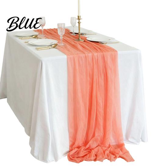 Soft Table Runner Sheer Flowing Runner Chiffon Wedding Elegant Solid Color High Quality