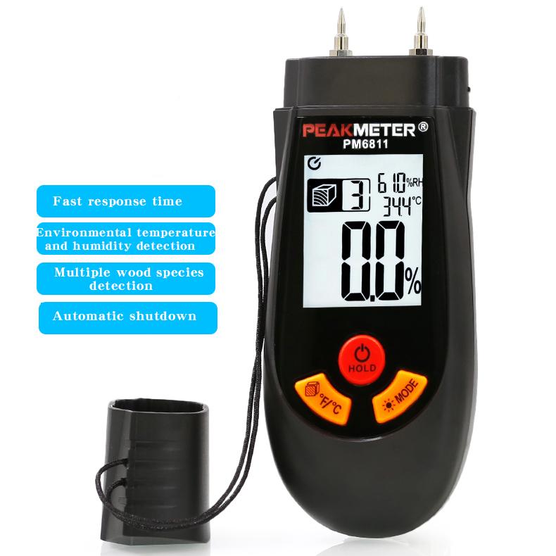 PEAKMETER PM6811 Wood Moisture Meter, Moisture Tester for Measuring Moisture Content In Wood, Cardboard, and Flooring
