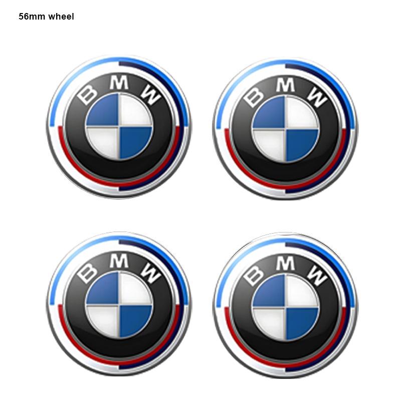 kfwhl7 1/4/7pcs 81/72/46/56/68/mm Car Front Rear Logo Wheel Hub Center Cover Steering Wheel Center Stickers For BMW E36 E46 E90 E60 E39