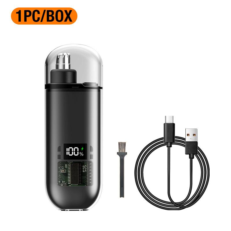 

Portable Mini LED Display Nasal Hair Trimmer with Type-C Charging Versatile Compact Personal Grooming Tool чёрный