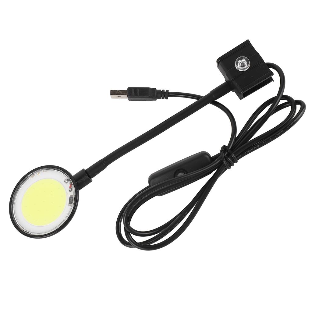 USB Fish Lamp COB Chip High Brightness 360 Degree Rotation Clip On LED Aquarium Light with Button