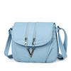 Elegant PU Leather Crossbody Bag for Women – Vintage-Style Design with Dual Zip Closure and Metal V Logo, Perfect for Daily Wear