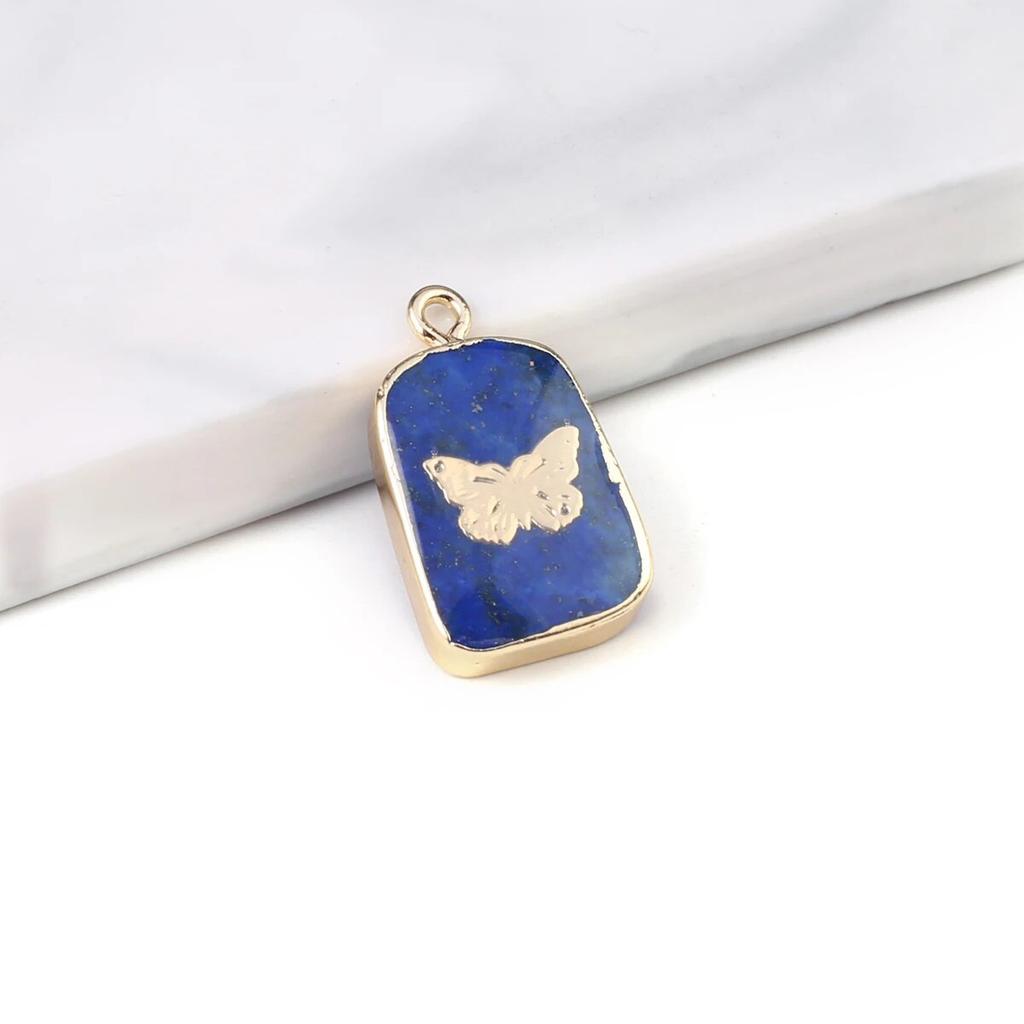 2Pcs Small Pendant Natrual Stone Rose Quartz/Malachite Cartoon Pendant For Jewelry Making DIY Earrings Bracelet Accessory