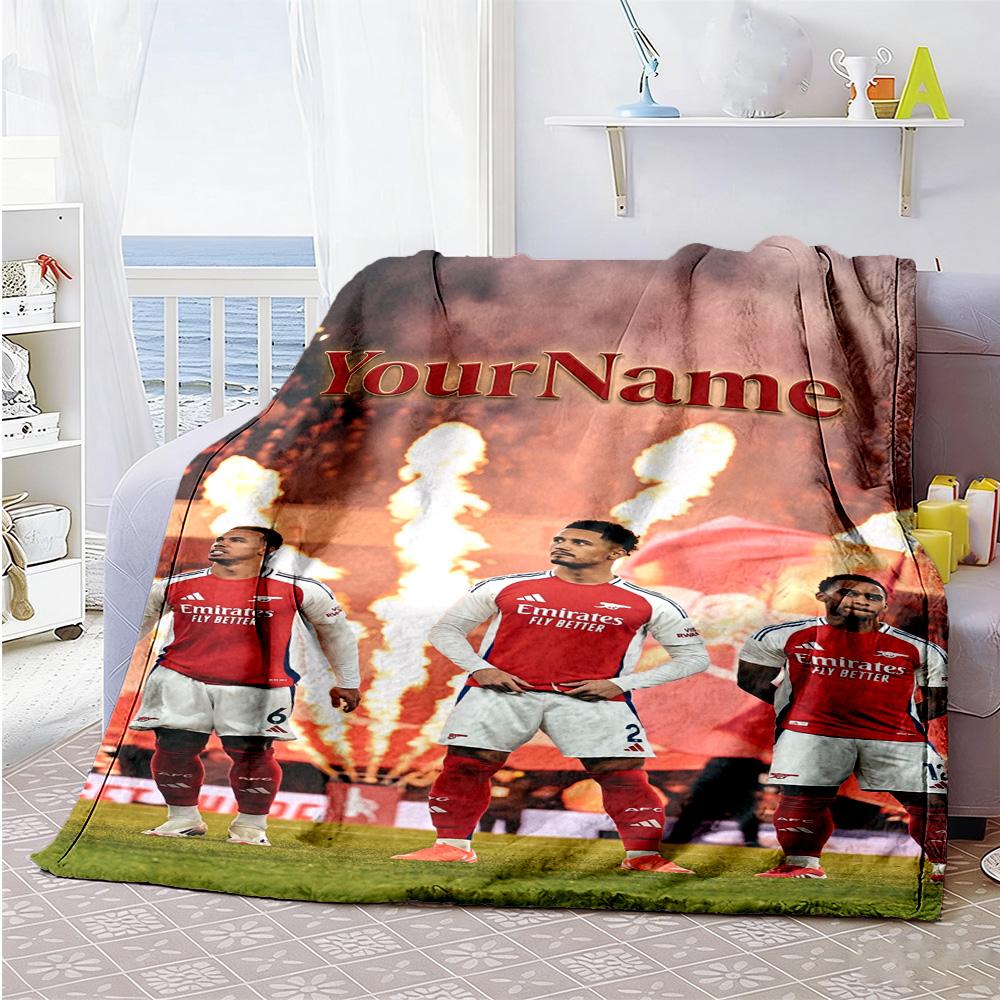 Arsenal Customize Text Blanket Cozy Personalized Blanket Durable Comfort Perfect for Office Couch Picnics Bed Ideal for All Seasons