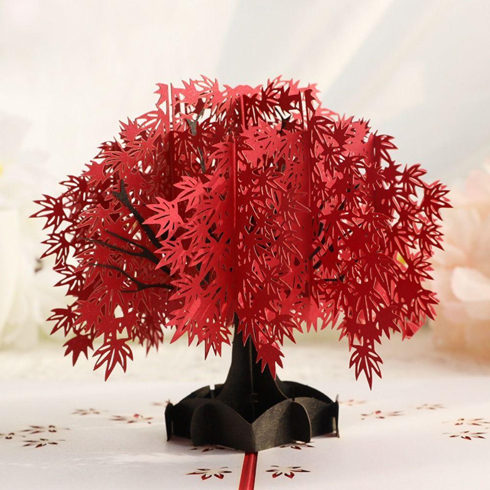 

Открытка с бумажным кленом, романтическая открытка с благословением, приглашения на свадьбу, подарок на день рождения