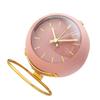 Desktop Alarm Clock Students Dormitory Mini Alarm Clock Ornaments Simple Metal Desktop Clock Pink