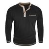 Men'S Button Up Long Sleeved Fashionable Casual Sports Top