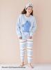 Gelato Pique Sesame Street Motif JQD Pullover Long Pants Set Blue & (PWNT245058) Women's