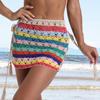 5-Farbiges Handgehäkeltes Strandkleid Bikini Schwimmrock Cover-Up