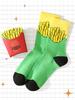 Pair of Mid-calf Unisex Socks In a Novelty French Fry Design, a Unique and Interesting Festive gift.Suitable for Easter