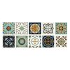 10-Pack European Style Floral Tile Wall Stickers for Living Room and Bathroom - Self-Adhesive PVC Crystal Film