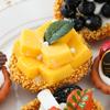 7PCS Fruit Egg Tart Artificial Cake Lifelike Fake Mango Cute Simulation Strawberry Home Decoration Ins Photograpy Props