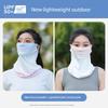 Gradient Sun Protection Veil for Women, Summer Full-Face Sunshade, Neck Protection, Ice Silk Neck Scarf, Ear-Hanging Headscarf, Cycling Mask