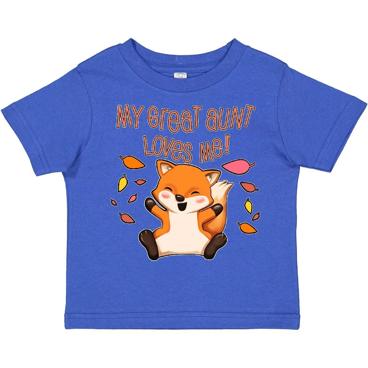 Inktastic My Great Aunt Loves Me!- Cute Baby Fox Toddler kids boys T-Shirt Family Foxes 140