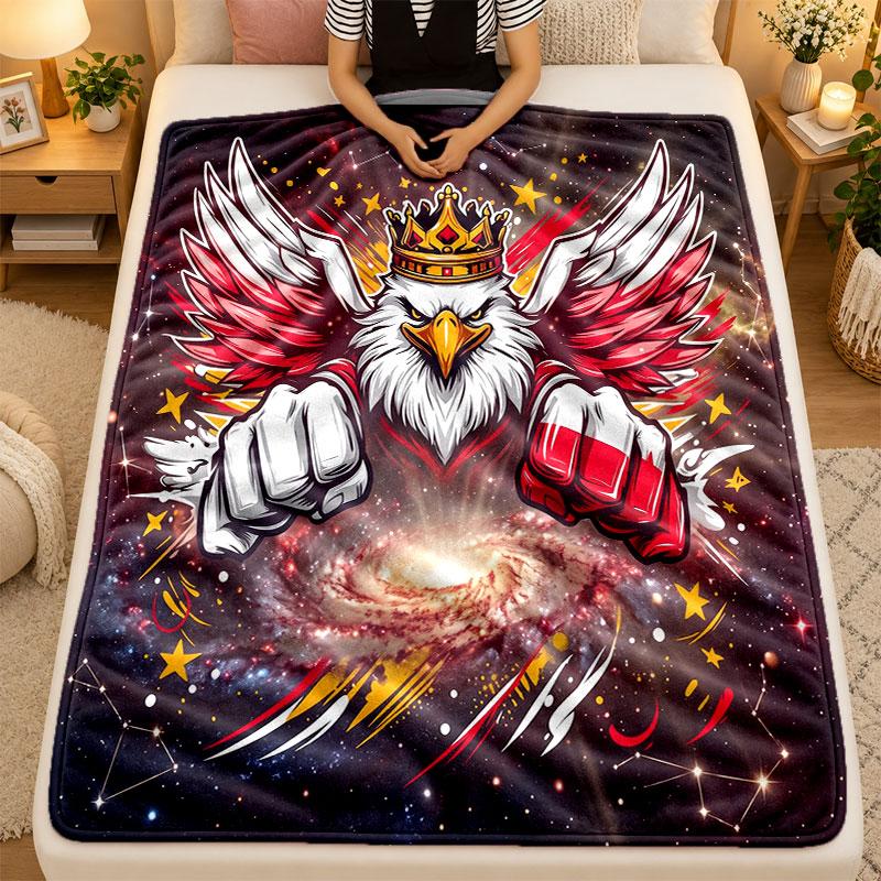 Flannel BlanketPoland Football Warm Soft Throw Blanket for Indoor Sofa Bed Living Room Use