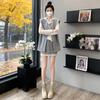 European Spring 2023 Women's Casual Korean-Style Hooded Vest & Short Skirt Set