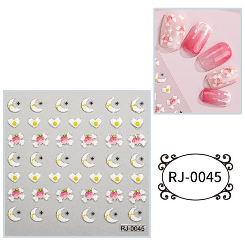 5D Cartoon Nagelsticker für Nagelkunst Geprägte Gravierte Nagelaufkleber Nagelzubehör Halloween Nageldekoration