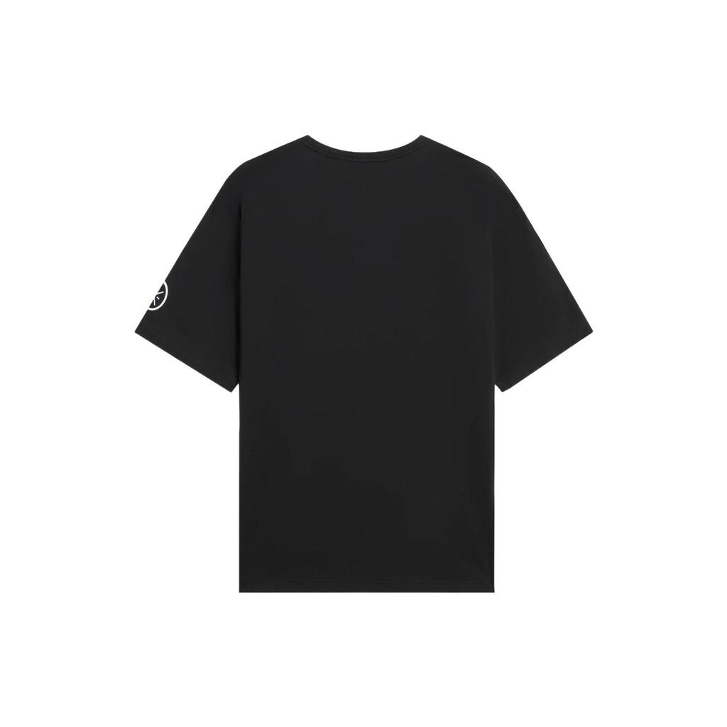 Li-Ning Wade Series International Script Print Round Neck Casual Short Sleeve T-Shirt Unisex Tops Black AHSS443-1