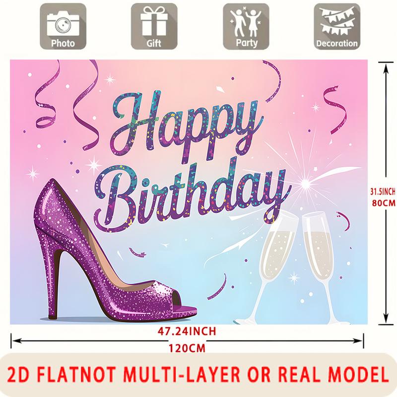 Party Backdrop Birthday Purple Photo Booth Background Front Door Decor
