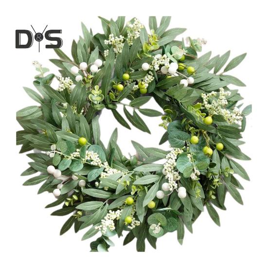 

улица. Венок ко Дню Святого Патрика, подвесной кулон, реалистичный вид, легко повесить на входную дверь, искусственный весенний эвкалиптовый венок, декор 50 cm