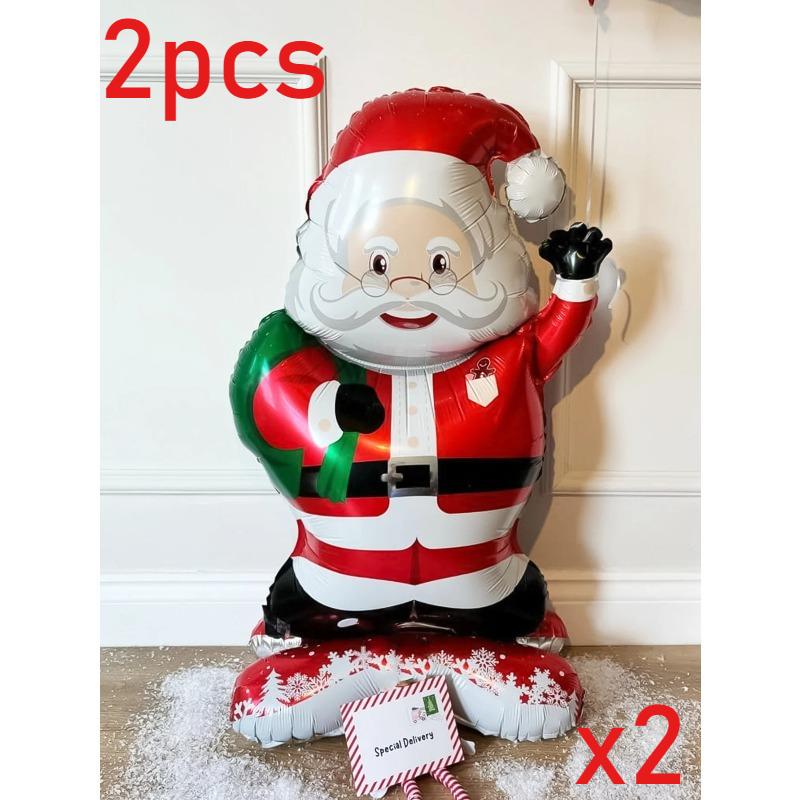 

3D стоящий фольгированный шар Санта-Клаус - самостоящая рождественская декорация для рождественских/новогодних вечеринок, семейный праздничный домашний декор 119cm 67cm