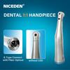 Niceden Dental 1:1 LED Fiber Optic Handpiece Internal Water Spray Contra Angle Push Button Chuck Blue Ring Low Speed Handpiece