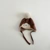 Kids Cartoon Earflap Beanie Winter Windproof Warm Knit Hat With Chin Strap For Boys Girls Outdoor Cute Baby Cap