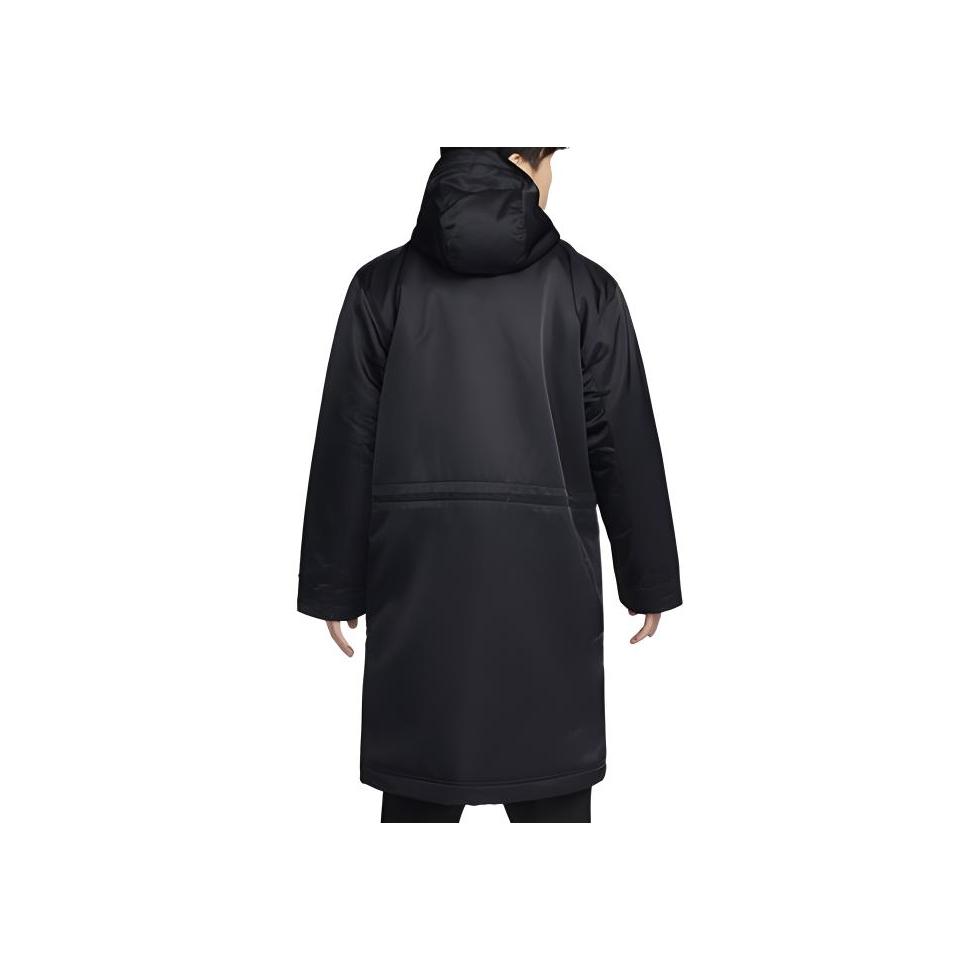 Nike Letter B Logo Embroidered Hooded Mid-Length Long Sleeve Coat Men Coats Black FB7321-010